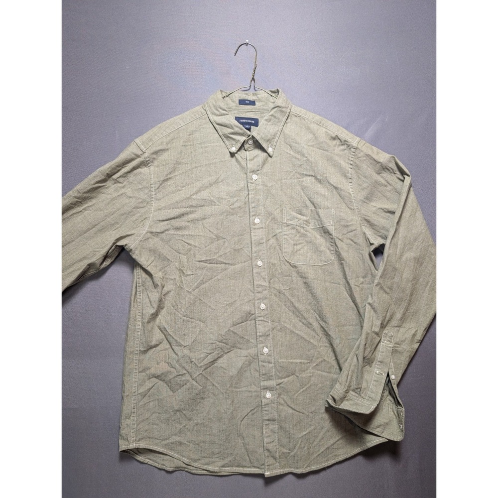 J. Crew Men's Tan Denim Slim Fit Button Down Shirt Size L